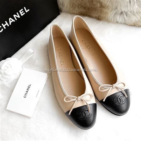 chanel ballerina flats beige black|are Chanel flats comfortable.